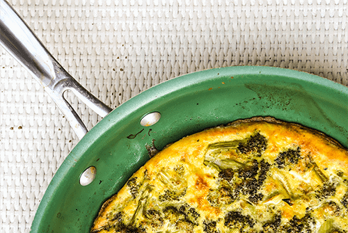 , Broccoli And Celery Frittata With A Warm Salad