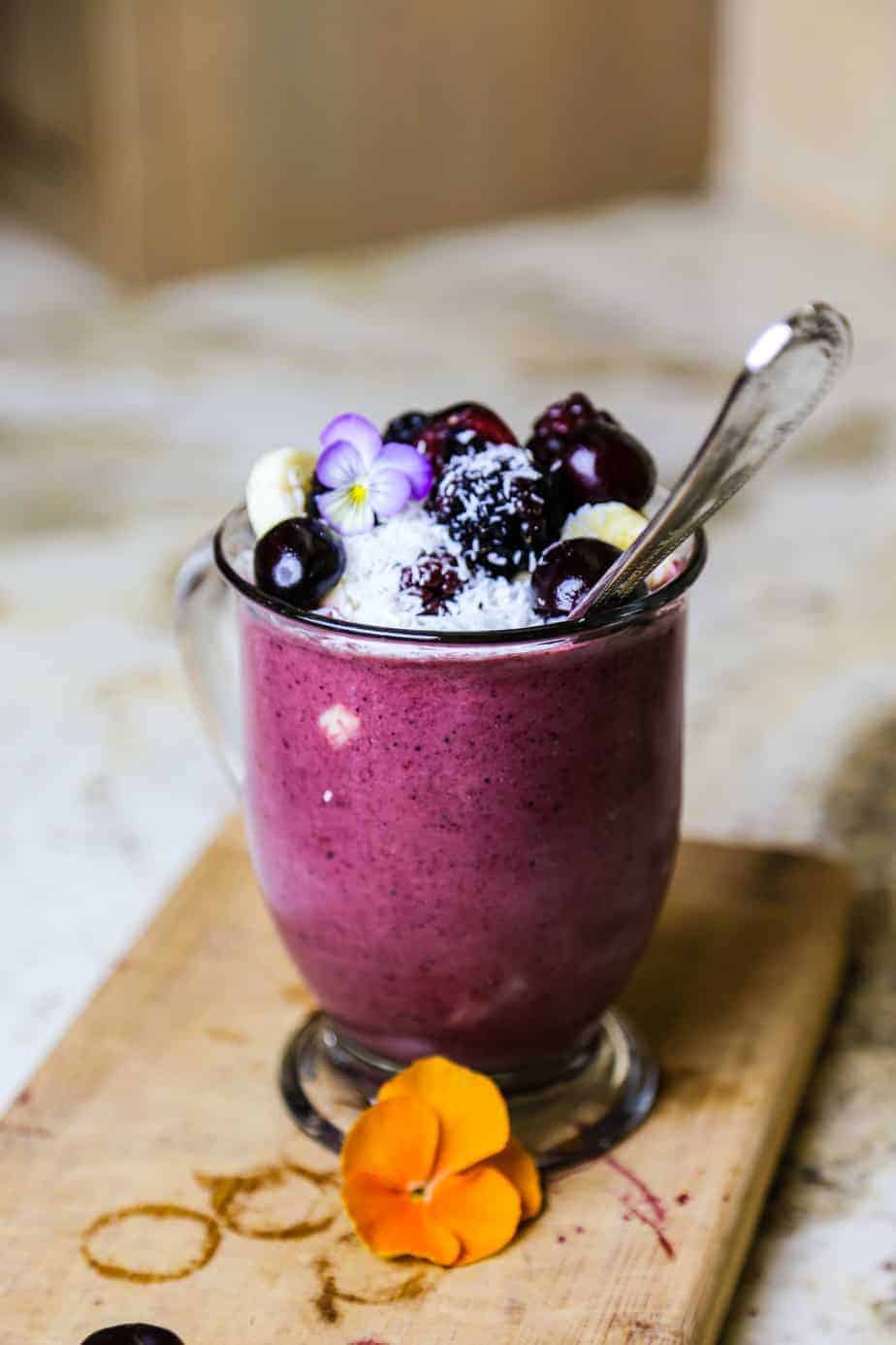 vegan orange berri acai bowl