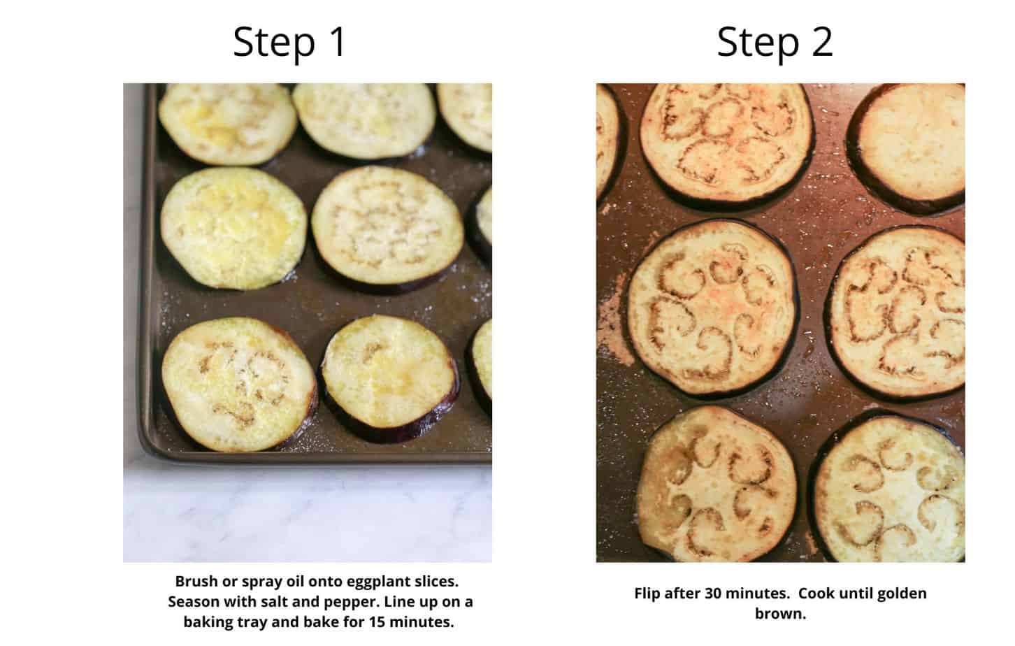 Step by step to make roasted eggplant for baked eggplant parmesan