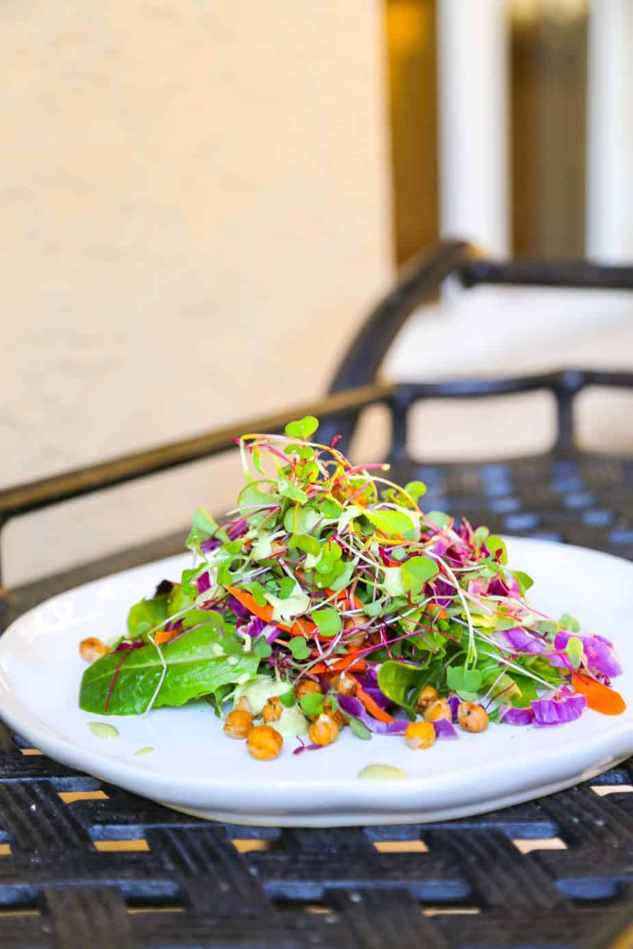 microgreen salad with chickpea crutons edited