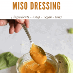 carrot ginger miso dressing in a bowl for pinterest