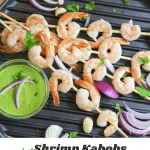 pin for shrimp kabob with vegan aji verde sauce