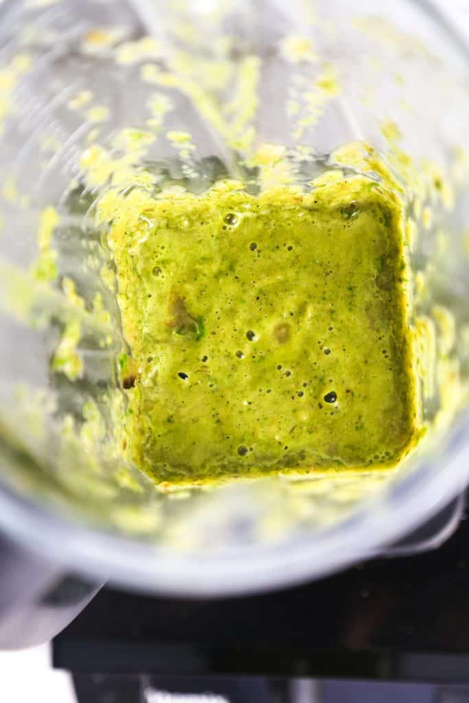 spicy tomatillo salsa in the blender