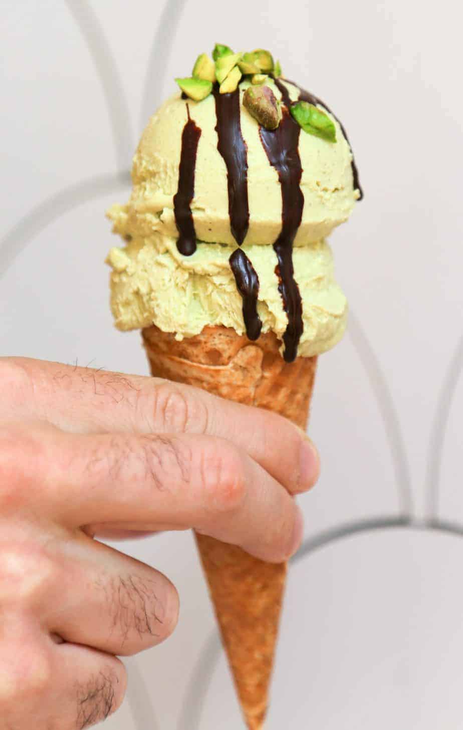 Vegan Pistachio Ice Cream - Eating Works No Ice Cream Maker Needed