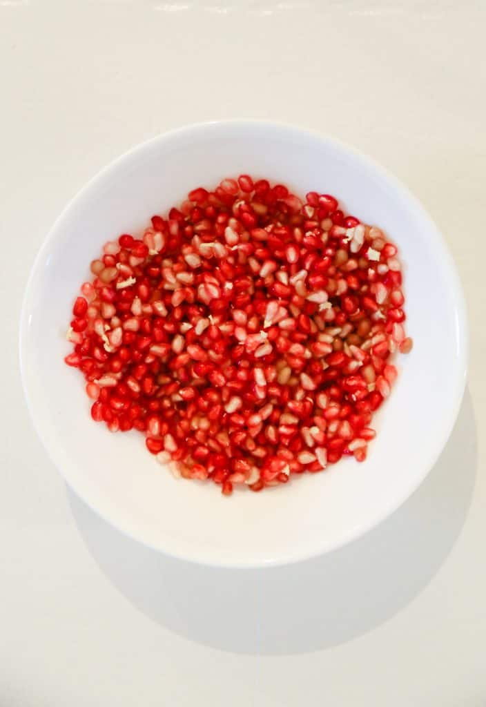 bowl of clean pomegranate seeds