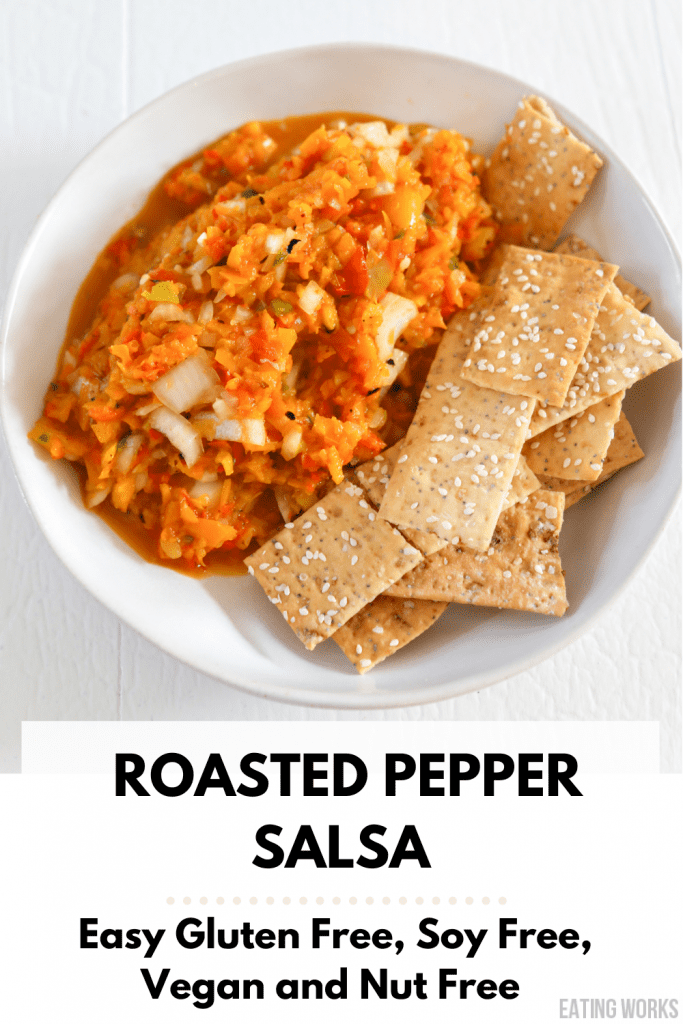 pin for roasted pepper salsa recipe