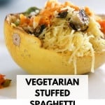 pin for vegetarian stuffed spaghetti squash