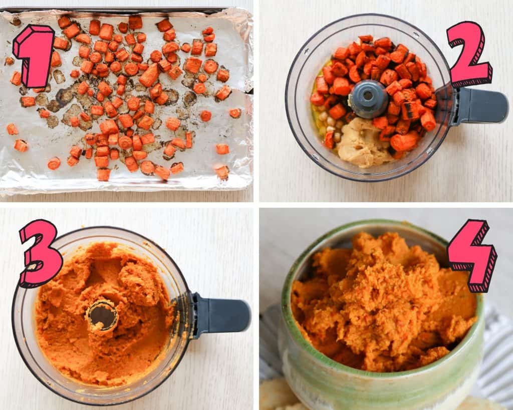 Gluten Free Hummus, Gluten Free Hummus without Tahini &#038; Roasted Carrots