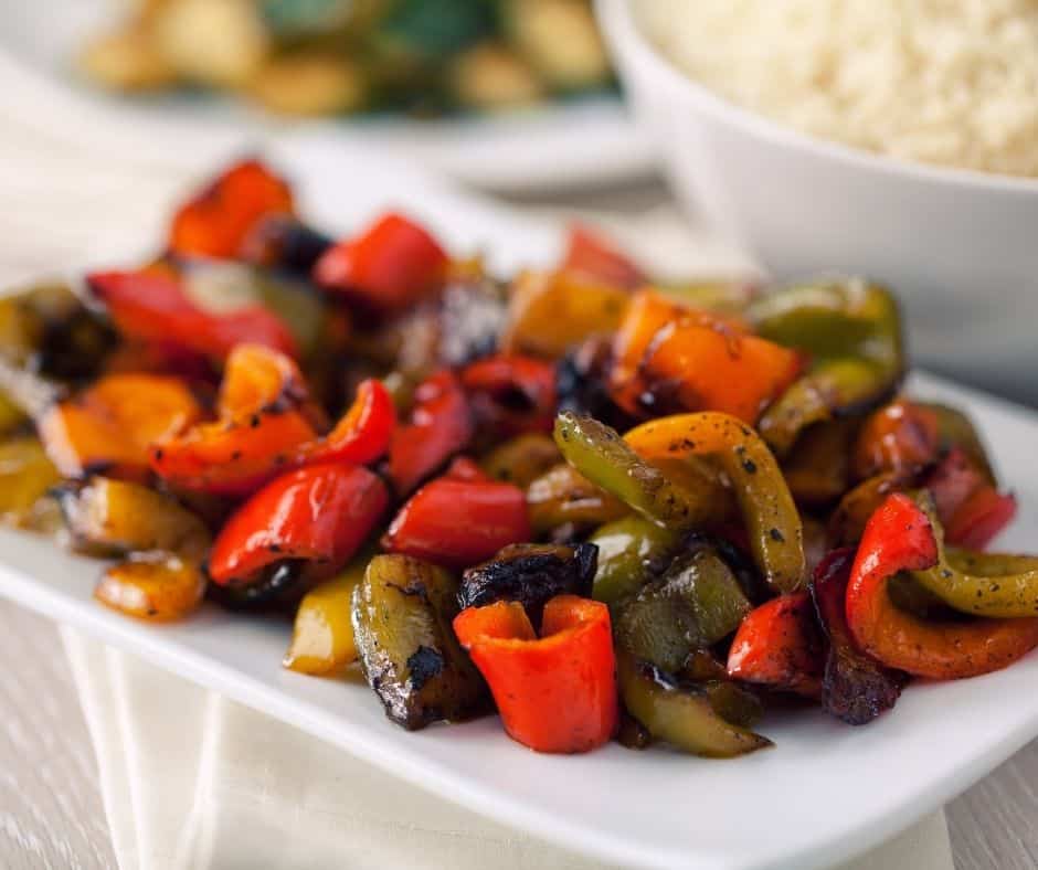 a plate of roasted peppers to replace sun dried tomatoes