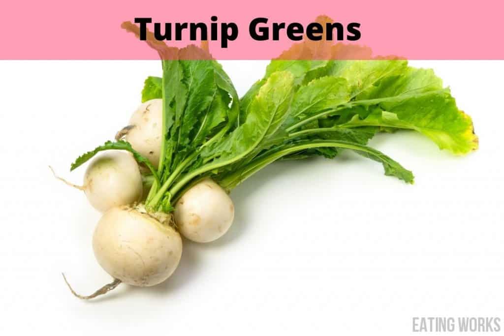 turnip greens with a white background
