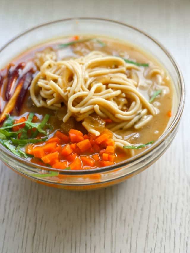 gluten free ramen noodle soup made with miso paste
