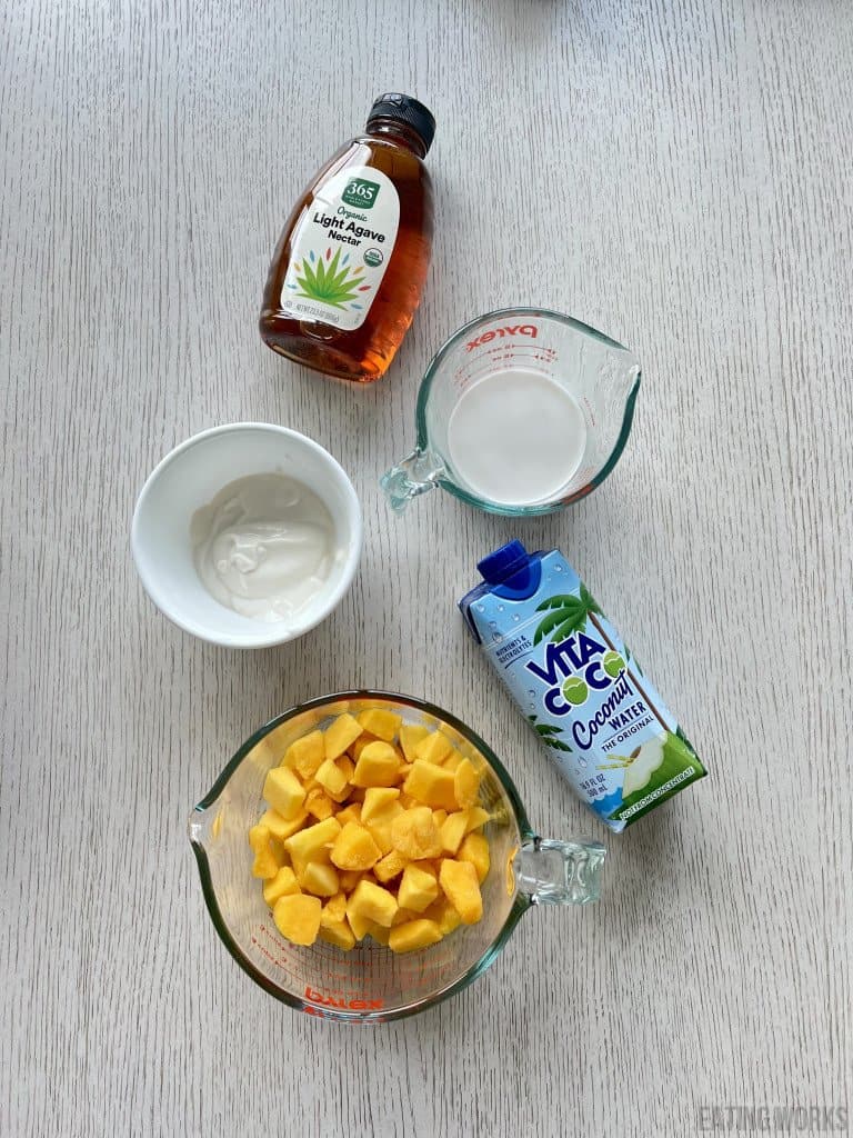 ingredients for vegan mango popsicles 