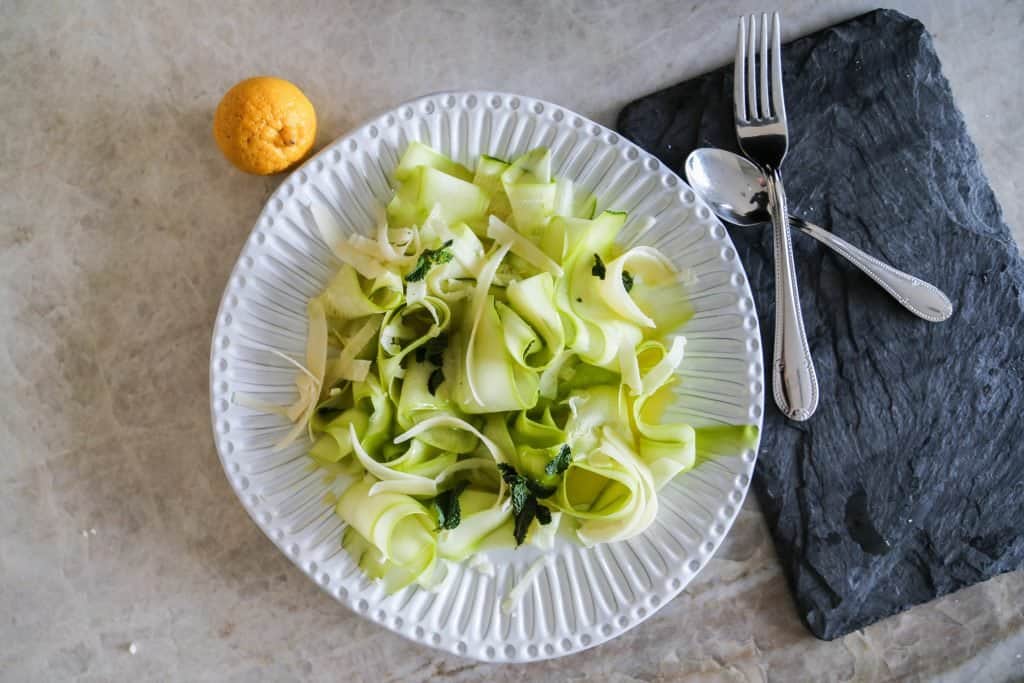 zucchini carpaccio, Shaved Courgette Salad (Gluten Free &#038; Keto)