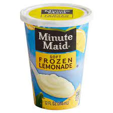 one tube of minute maid soft frozen lemonade vegan popsicle