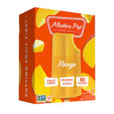 one box of mango flavored modern pop vegan popsicles
