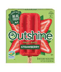 one box of outshine strawberry flavored vegan popsicles