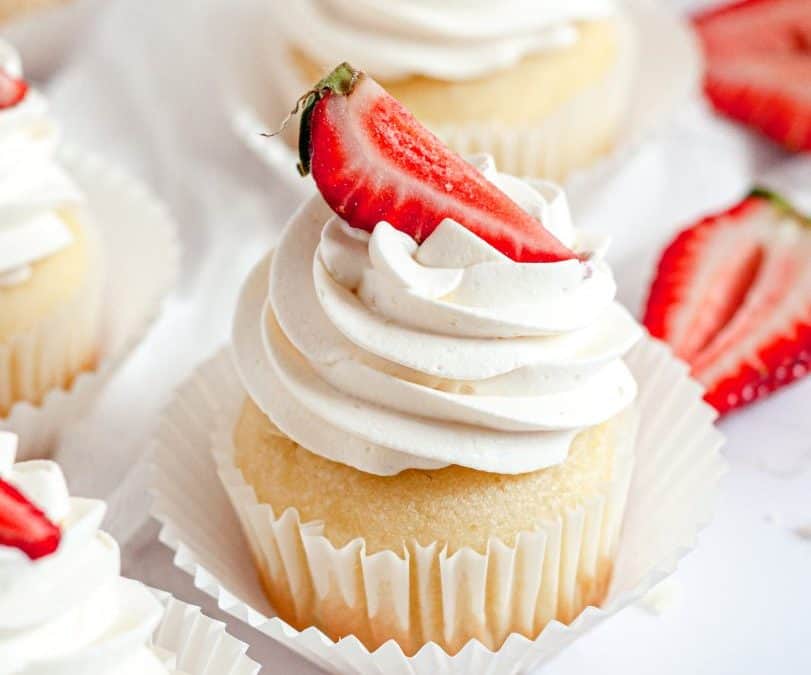 strawberry short cake gluten free cupcake