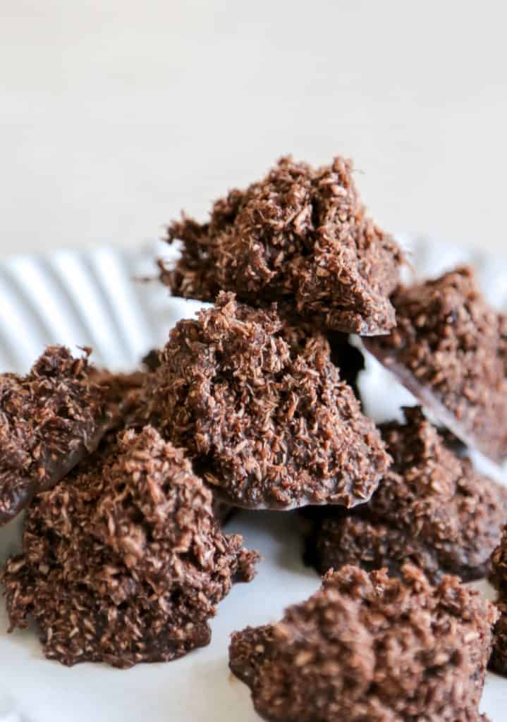 keto haystack cookies on a plate