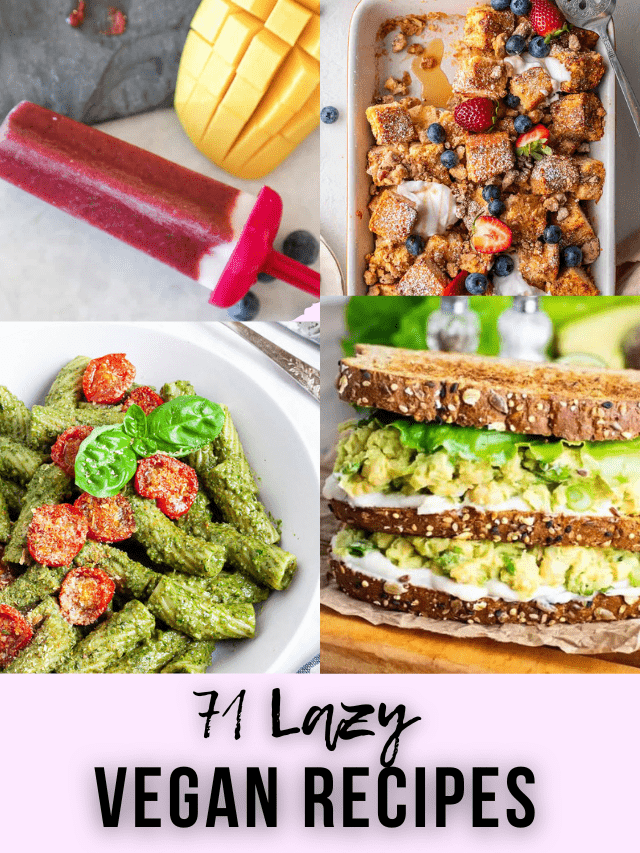 71 lazy vegan recipes title page.