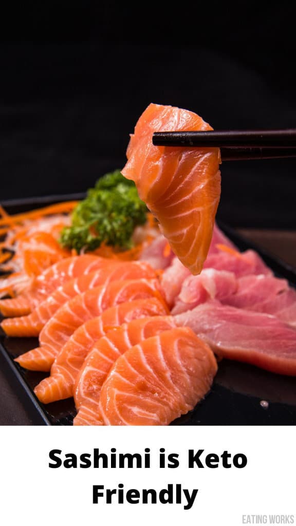 salmon sashimi on a plate 