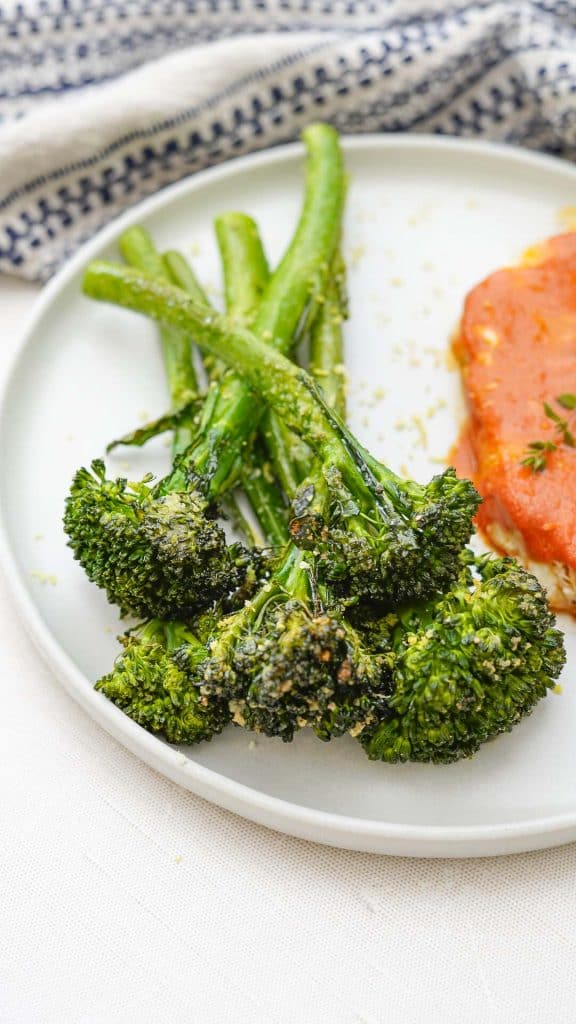 broccolini on a plate 