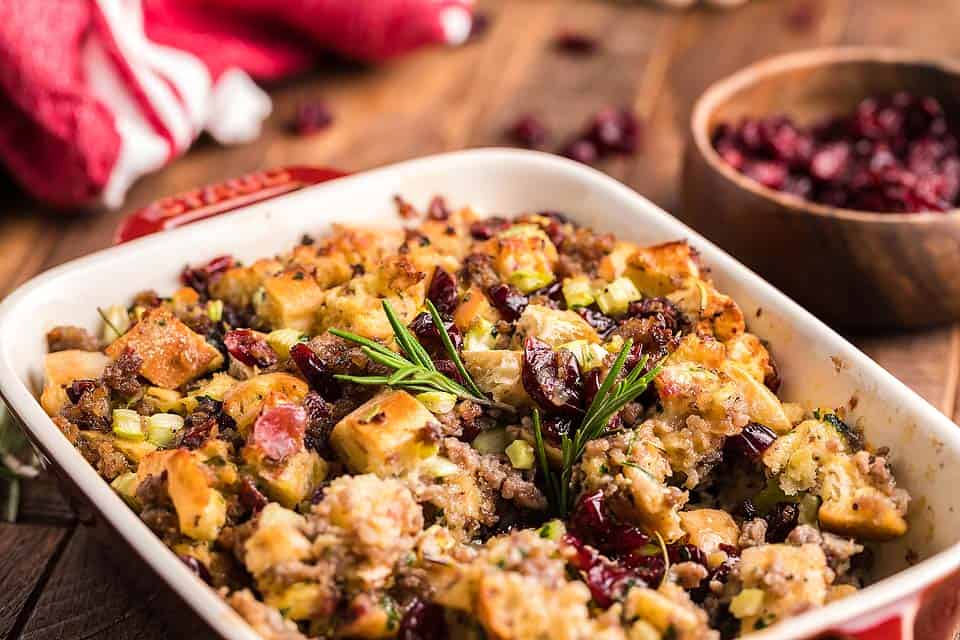 whisky stuffing in a dish