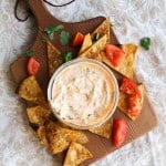 harissa yogurt sauce with tortilla chips