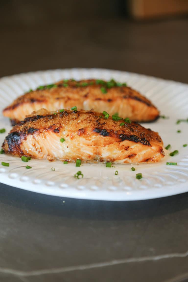 Air Fryer Salmon with Dijon Mustard Sauce Eating Works