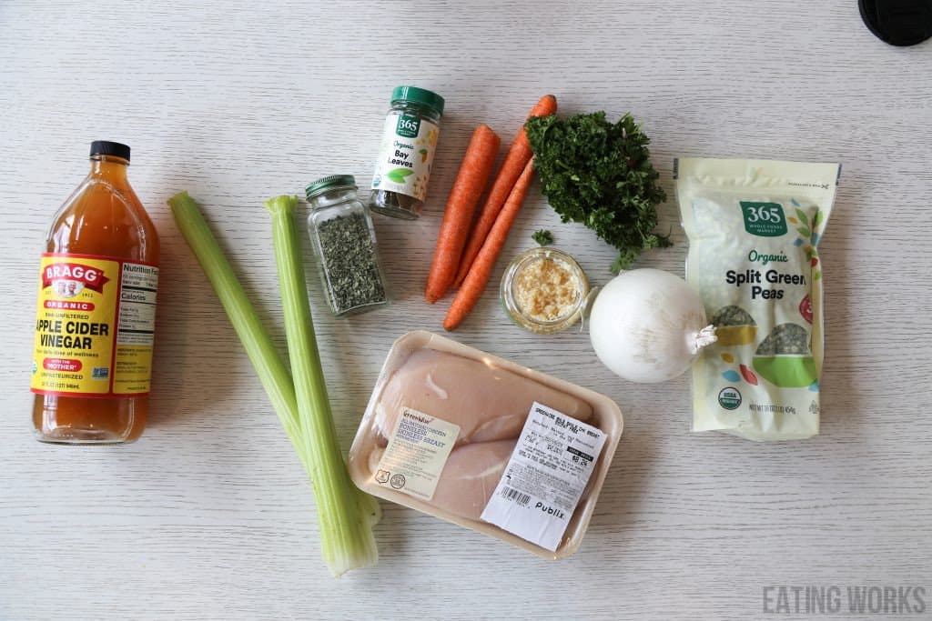 ingredients for gluten free chicken lentil soup recipe 