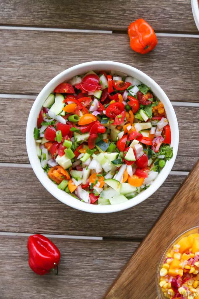 bowl of garden fresh salsa