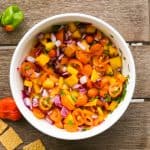 mango pico de gallo in a bowl