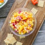 bowl of mango corn salsa