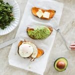 air fryer sweet potato toast on parchment paper