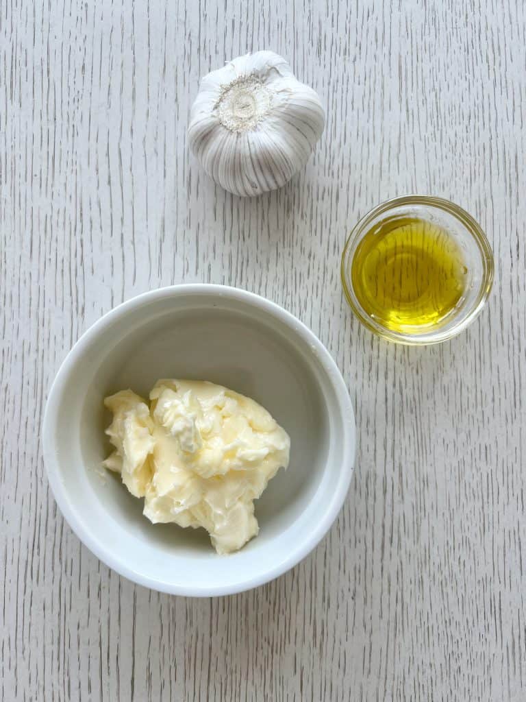 garlic compound butter ingredients garlic olive oil and butter