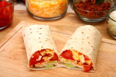 Gluten-free breakfast burritos.