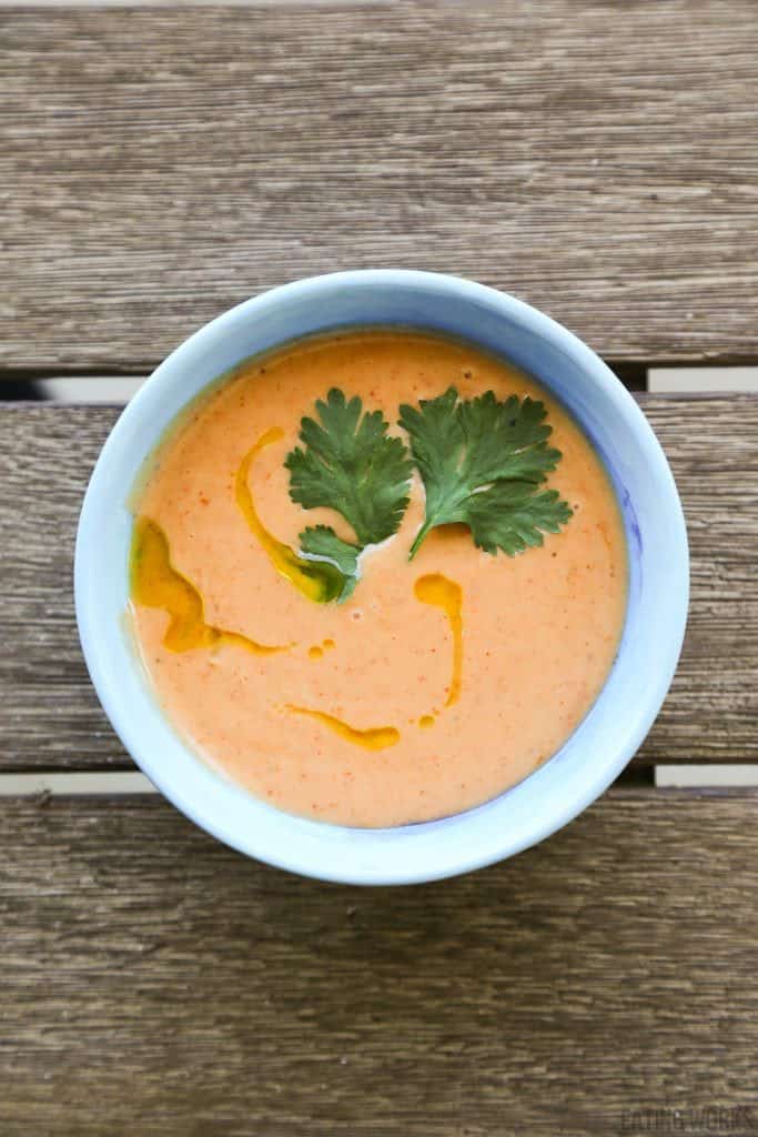 chipotle southwest sauce in a bowl garnished with cilantro