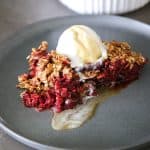 apple and berry cobbler with ice cream