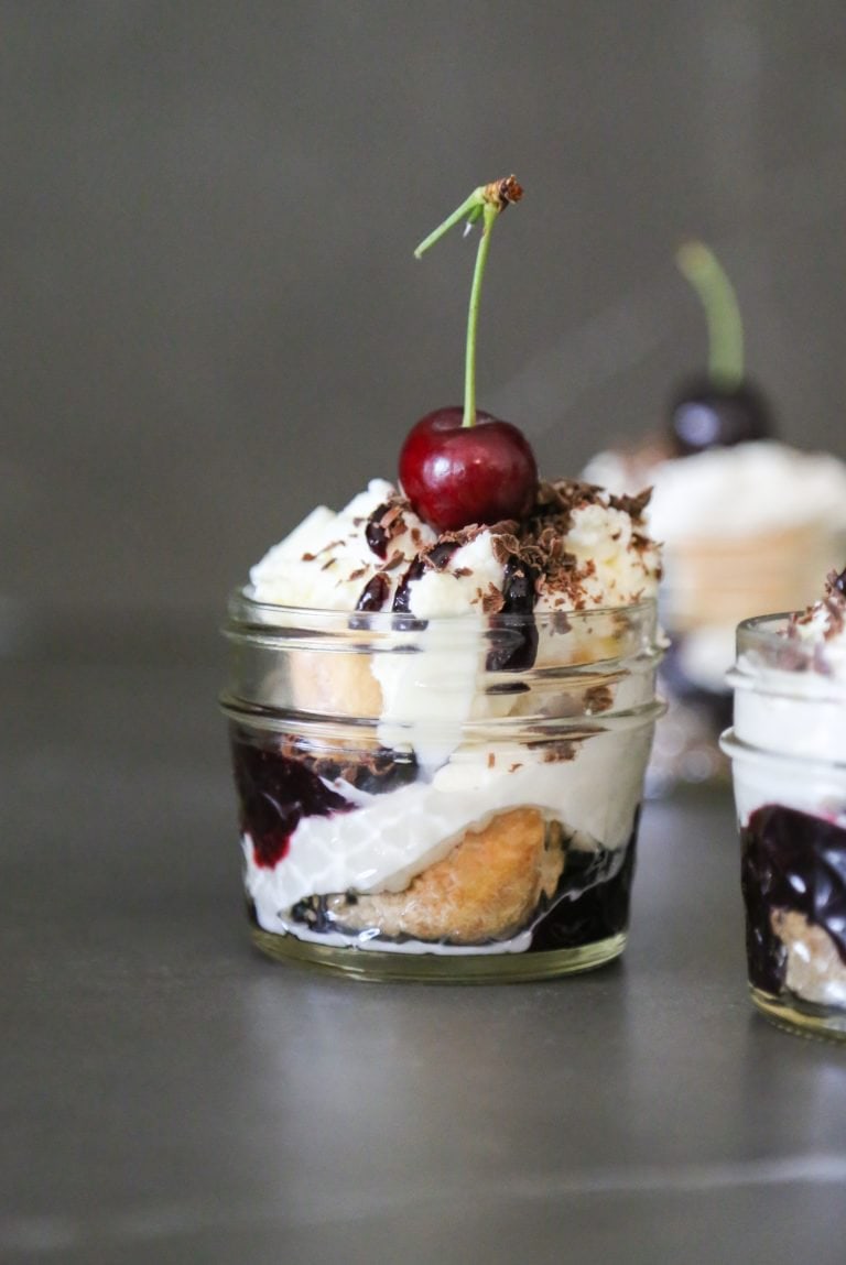 Mini Cherry Tiramisu Dessert Cups (Gluten Free)