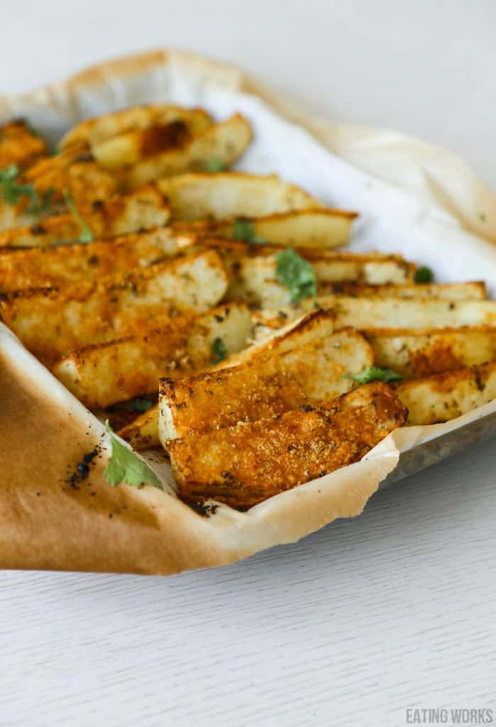 sheet try full of golden potato wedges