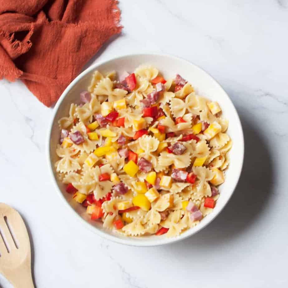 Italian bow tie pasta salad. Sides for sandwiches.