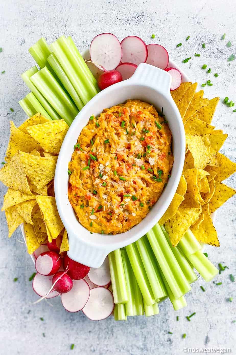 Buffalo Chickpea Dip. Dips for charcuterie board.