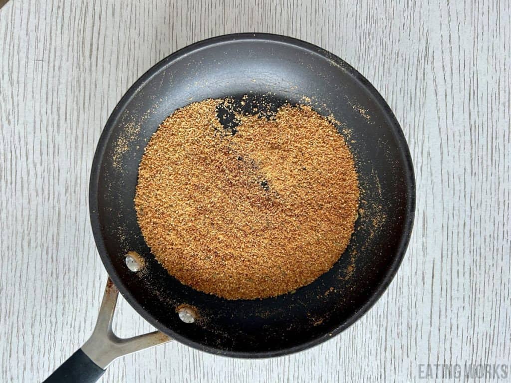 toasted breadcrumbs in a pan.